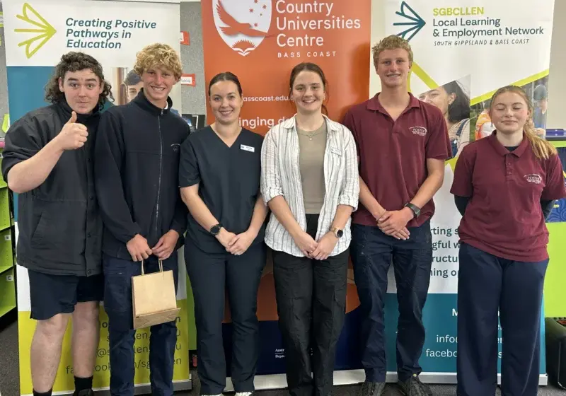 South Gippsland Hospital Staff Bernie & Amika with foster secondary students